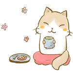 猫 お茶を飲む